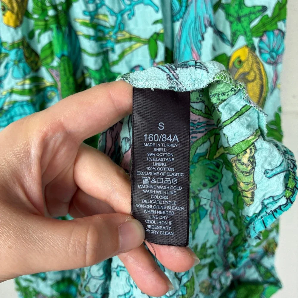 Kate Spade Womens Under the Sea Fish Print Maxi Dress Size S Resortwear Beach